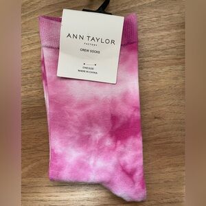 Ann Taylor Tie-Dye Pink Crew Socks
